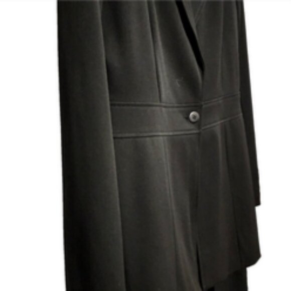 Cachè Womens Black Knit Single Button Blazer Slim Pant Suit Size 6 - Picture 2 of 7